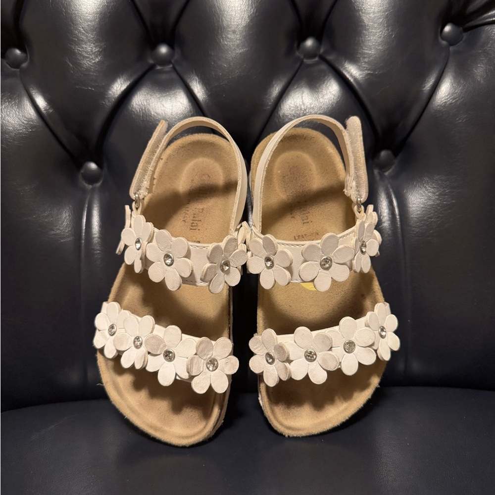 Kids Floral Sandals - Cream